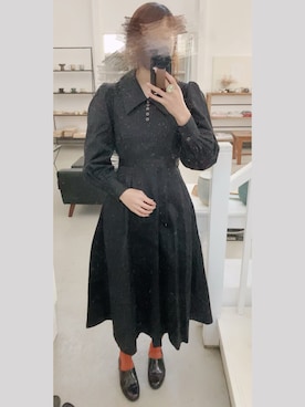 「アイテム（タイツ/ストッキング、オレンジ系）」を使った、こゆきさん（レディース・160cm）の秋コーディネート