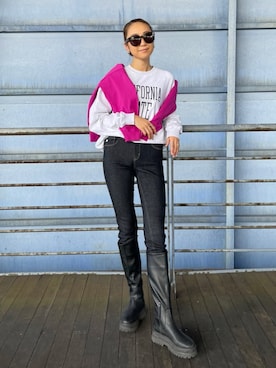 「Right-on（ライトオン）のアイテム（スウェット）」を使った、おだりささん（レディース・174cm）の秋コーディネート