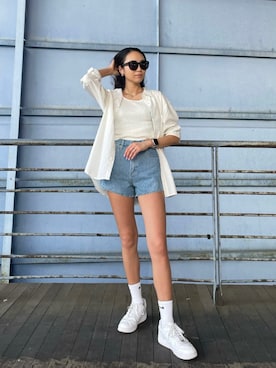 「ショーパン」｜おだりささん（レディース・174cm）の春コーディネート