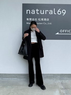 「海外セレブ風」｜「アイテム（ジャケット/アウター）」を使った、おだりささん（レディース・174cm）の冬コーディネート