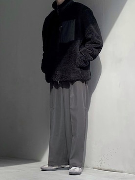 「ジャーマントレーナー」｜「アイテム（その他アウター）」を使った、HeHOさん（メンズ・173cm）の冬コーディネート