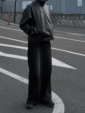 「CALLNE（カルネ）のアイテム（ブルゾン）」を使った、HeHOさん（メンズ・173cm）の冬コーディネート