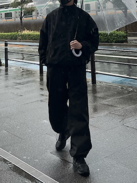 HeHOさんの「【CALLNE】Nylon Tech Highneck Short Blouson / ナイロンテックハイネックショートブルゾン（撥水&防風）」を使ったコーディネート