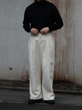 「ノームコア」｜「アイテム（チノパンツ）」を使った、HeHOさん（メンズ・173cm）の冬コーディネート