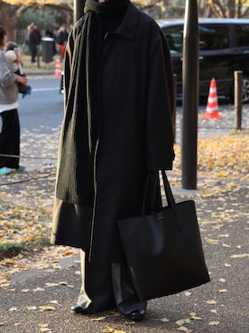 「CALLNE（カルネ）のアイテム（ステンカラーコート）」を使った、HeHOさん（メンズ・173cm）の冬コーディネート