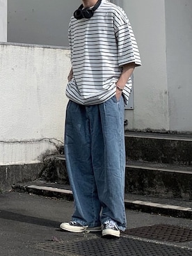 「RUUBON」｜「アイテム（その他）」を使った、HeHOさん（メンズ・173cm）の夏コーディネート