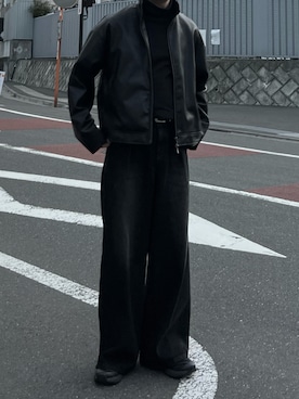 「CALLNE（カルネ）のアイテム（ブルゾン）」を使った、HeHOさん（メンズ・173cm）の冬コーディネート