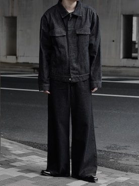 「CALLNE（カルネ）のアイテム（デニムジャケット）」を使った、HeHOさん（メンズ・173cm）の夏コーディネート