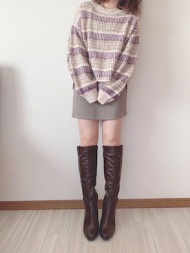 「SpRay PREMIUM（スプレイプレミアム）のアイテム（トップス）」を使った、maruuさん（レディース・151cm）の秋コーディネート