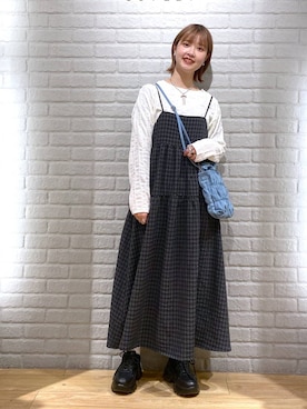 「キャミワンピース」｜まなみんさん（レディース・164cm）の冬コーディネート