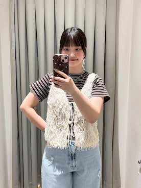 「LOWRYS FARM（ローリーズファーム）のレースデニム　601055（デニムパンツ、ブルー系）」を使った、まなみんさん（レディース・164cm）の春コーディネート