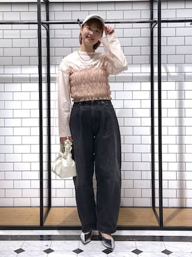 「アイテム（キャップ）」を使った、まなみんさん（レディース・164cm・20代）の春コーディネート