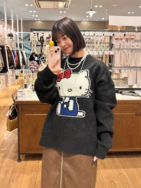 「LOWRYS FARM（ローリーズファーム）のパールタレンネックレス　249411（ネックレス）」を使った、まなみんさん（レディース・164cm）の秋コーディネート