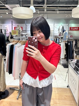 「LOWRYS FARM（ローリーズファーム）のイージーワイドコクーンパンツ 327286（その他パンツ、グレー系）」を使った、まなみんさん（レディース・164cm）の春コーディネート