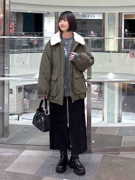 「アイテム（その他アウター）」を使った、まなみんさん（レディース・164cm・20代）の冬コーディネート