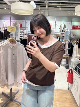 「LOWRYS FARM（ローリーズファーム）のレースデニム　601055（デニムパンツ、ブルー系）」を使った、まなみんさん（レディース・164cm）の夏コーディネート