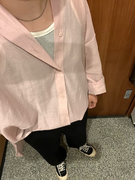 「UNIQLO（ユニクロ）のアイテム（スウェットパンツ、ブラック系）」を使った、ためこさん（レディース・153cm）の春コーディネート