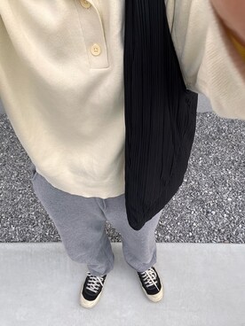 「GU（ジーユー）のアイテム（バッグ、ブラック系）」を使った、ためこさん（レディース・153cm）の春コーディネート