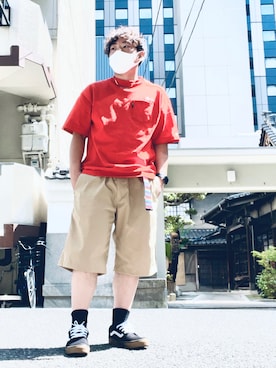 「Back Channel（バックチャンネル）のアイテム（パンツ）」を使った、@takumiさん（メンズ・163cm）の夏コーディネート