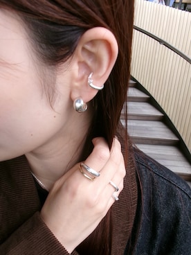 「アイテム（イヤリング）」を使った、mikiさん（レディース・158cm）の秋コーディネート