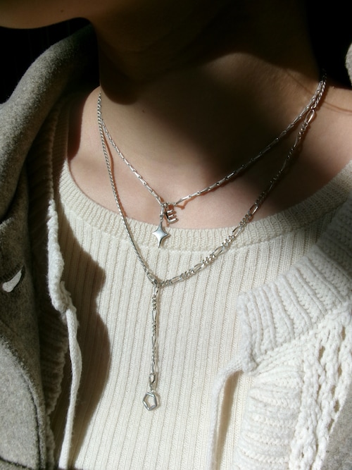 TEN. ネックレス SILVER925 シェードコンビチェーンネックレス SV