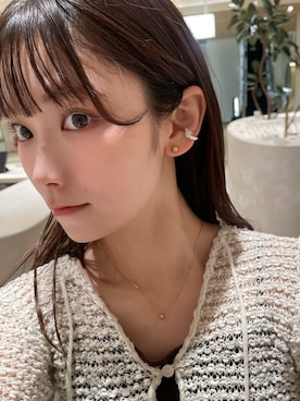 「アイテム（イヤーカフ）」を使った、mikiさん（レディース・158cm）の秋コーディネート