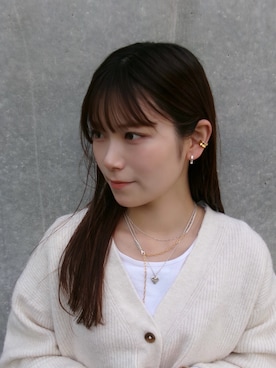 「アイテム（イヤーカフ）」を使った、mikiさん（レディース・158cm）の秋コーディネート