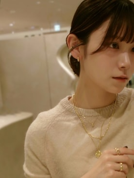 「アイテム（イヤーカフ）」を使った、mikiさん（レディース・158cm）の秋コーディネート