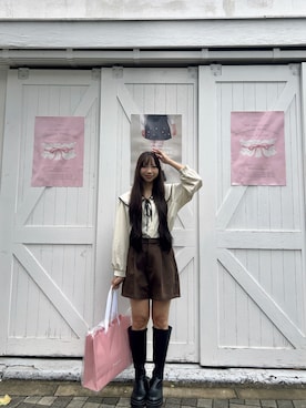 「Kastane（カスタネ）のアイテム（その他パンツ）」を使った、Risaさん（レディース・158cm）の秋コーディネート