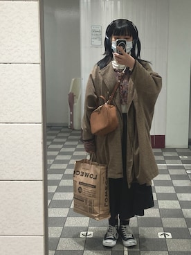 「spoon store（スプーンストア）のアイテム（その他アウター）」を使った、ﾎﾉｶさん（レディース・159cm）の冬コーディネート