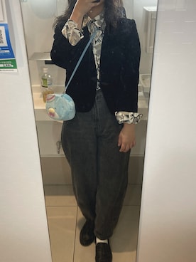 「MERLOT（メルロー）のアイテム（デニムパンツ）」を使った、ﾎﾉｶさん（レディース・161cm）の秋コーディネート