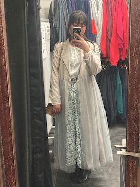 「アイテム（トレンチコート、シルバー系）」を使った、ﾎﾉｶさん（レディース・159cm）の春コーディネート