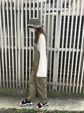 「CANAL JEAN（キャナルジーン）のアイテム（サロペット/オーバーオール）」を使った、SuYuさん（レディース・167cm）の夏コーディネート