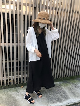 「CANAL JEAN（キャナルジーン）のアイテム（ワンピース）」を使った、SuYuさん（レディース・167cm）の夏コーディネート