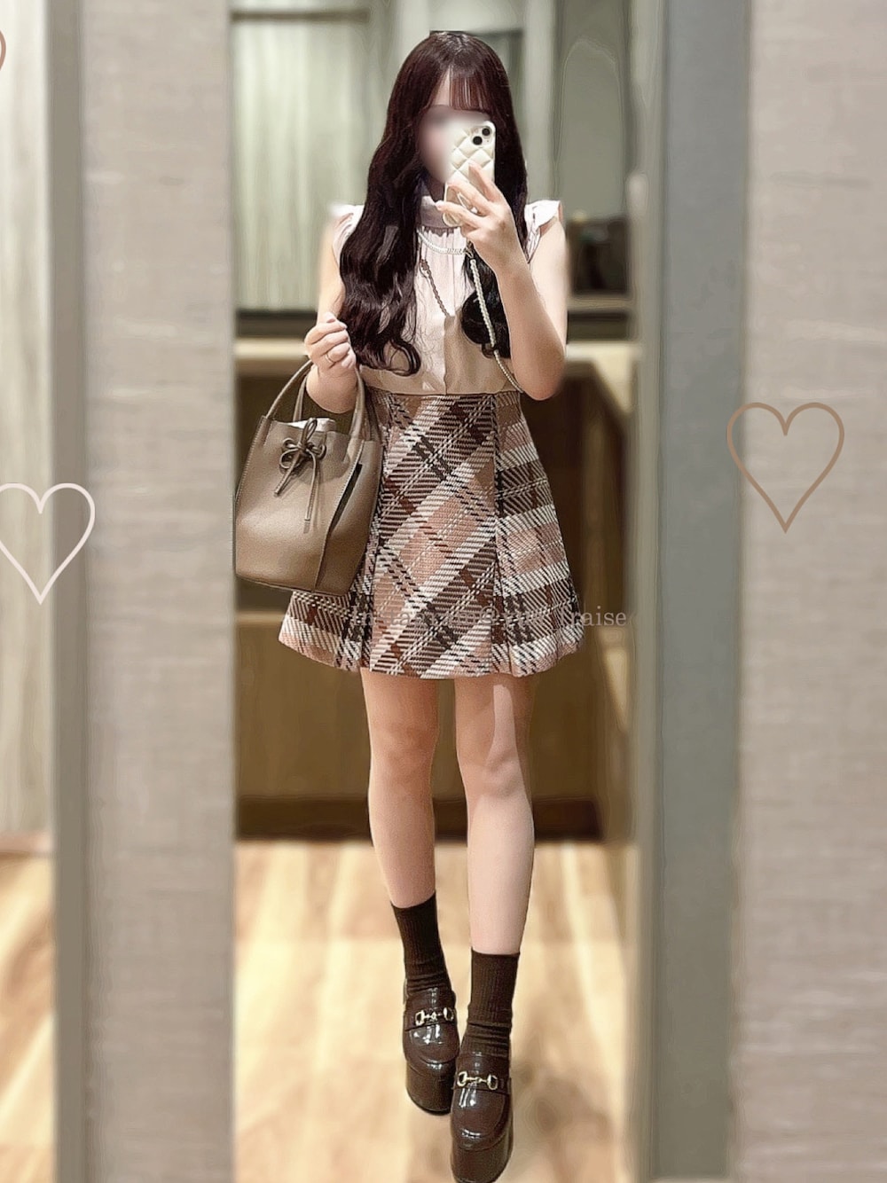 シャツ/ブラウスを使った「ピンクブラウン」の人気ファッション