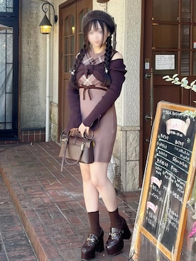 「アイテム（アンサンブル）」を使った、yua♡Instagramメインさん（レディース・150cm）の秋コーディネート