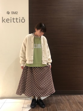 「春物」｜「アイテム（ブルゾン）」を使った、Sa*さん（レディース・158cm）の冬コーディネート