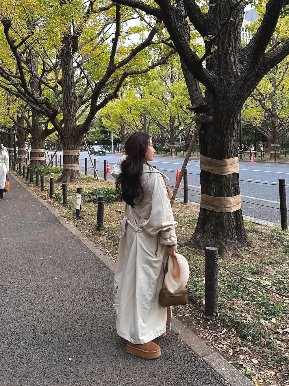 「紅葉、秋コーデ、春コーデ」｜「Birthday roomのアイテム（ジャケット/アウター、ベージュ系）」を使った、あいこさん（レディース・152cm）の冬コーディネートの1枚目の写真