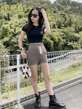 「JUEMI（ジュエミ）のアイテム（パンツ）」を使った、Momoさん（レディース・153cm）の夏コーディネート