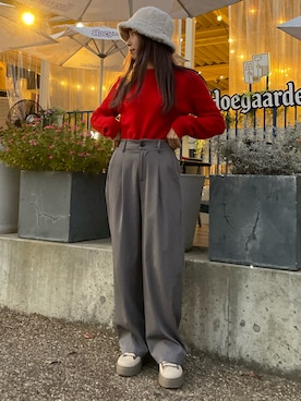「GRL（グレイル）のアイテム（ハット）」を使った、Momoさん（レディース・153cm）の秋コーディネート