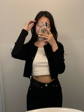 「H&M（エイチ・アンド・エム）のアイテム（カーディガン/ボレロ）」を使った、Momoさん（レディース・153cm）の夏コーディネート