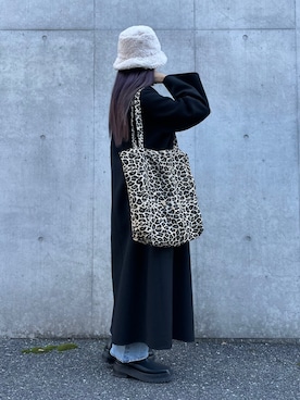「GRL（グレイル）のアイテム（ハット）」を使った、Momoさん（レディース・153cm）の冬コーディネート