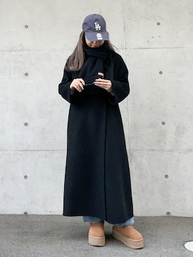 「153cm」｜「アイテム（ダウンジャケット/コート）」を使った、Momoさん（レディース・153cm）の冬コーディネート