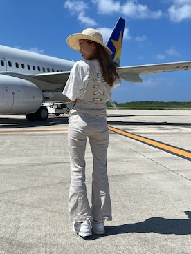 「153cm」｜「アイテム（オールインワン・サロペット）」を使った、Momoさん（レディース・153cm）の夏コーディネート