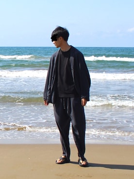 「COMOLI（コモリ）のアイテム（セットアップ）」を使った、ぽんすけさん（メンズ・181cm）の秋コーディネート