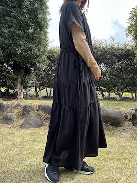 「メロートップス」｜「アイテム（ワンピース/ドレス）」を使った、rps_moriさん（レディース・155cm）の春コーディネート