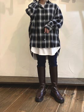 「rps（アールピーエス）のアイテム（ブーツ）」を使った、rps_moriさん（レディース・154cm）の秋コーディネート