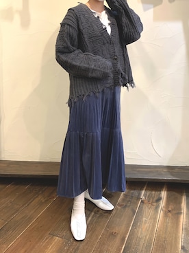 「rps（アールピーエス）のアイテム（カーディガン/ボレロ）」を使った、rps_moriさん（レディース・154cm）の秋コーディネート