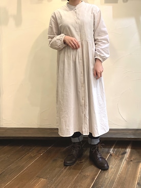 「rps（アールピーエス）のアイテム（ワンピース）」を使った、rps_moriさん（レディース・154cm）の秋コーディネート