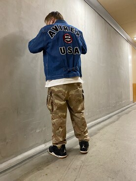 「バックロゴ」｜「アイテム（ジャケット/アウター）」を使った、れーやさん（メンズ・176cm）の冬コーディネート